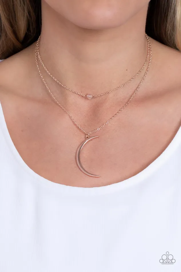 Paparazzi Accessories Necklaces Modern Moonbeam Rose Gold Necklace Jewelry by Bretta Paparazzi Accessories Necklaces Modern Moonbeam Rose Gold Necklace Jewelry by Bretta