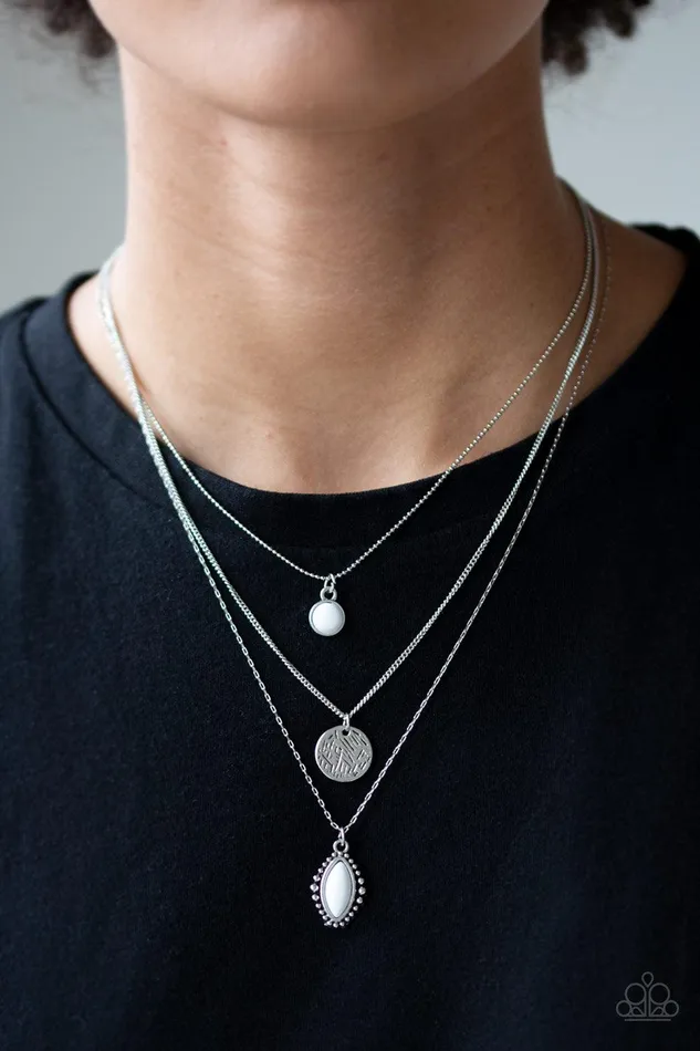 Paparazzi Accessories Tide Drifter White Necklace Jewelry by Bretta Necklaces