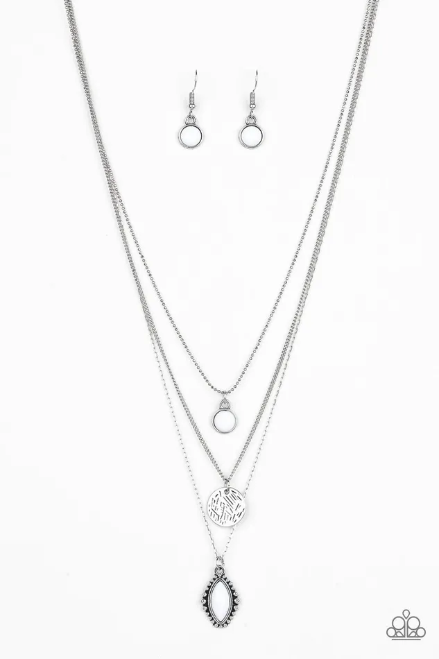 Paparazzi Accessories Tide Drifter White Necklace Jewelry by Bretta Necklaces
