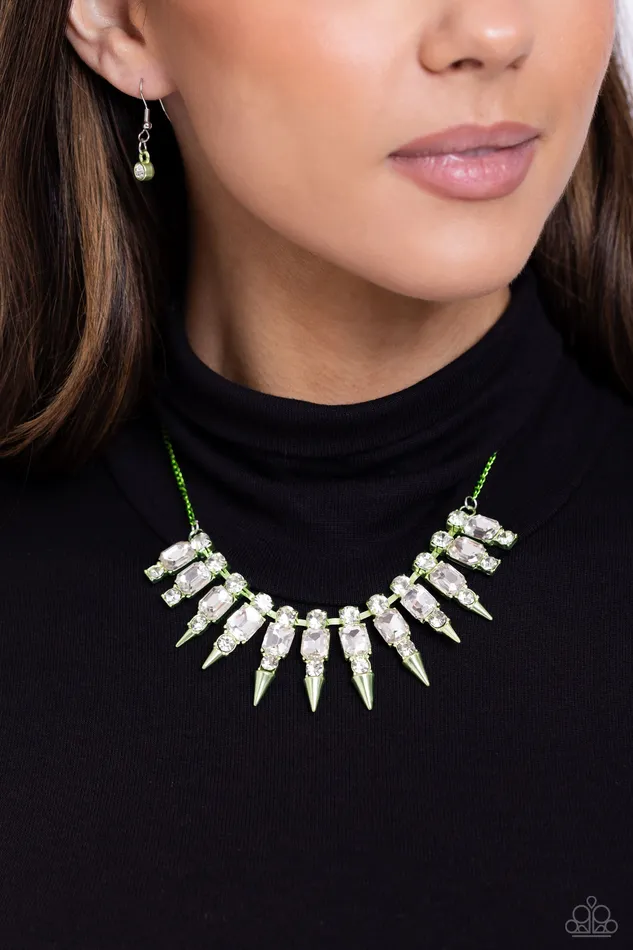 Punk Passion Green Necklace Jewelry by Bretta Paparazzi Accessories Necklaces