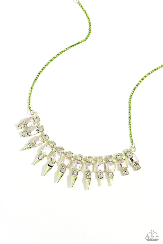 Punk Passion Green Necklace Jewelry by Bretta Paparazzi Accessories Necklaces