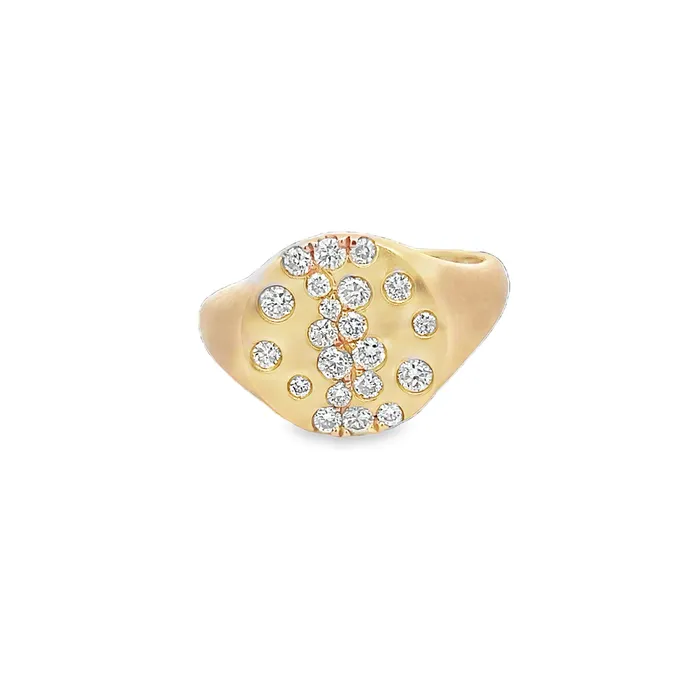 Rings YaninaCo Jewelry Burnish Set Diamond Signet Fashion Ring