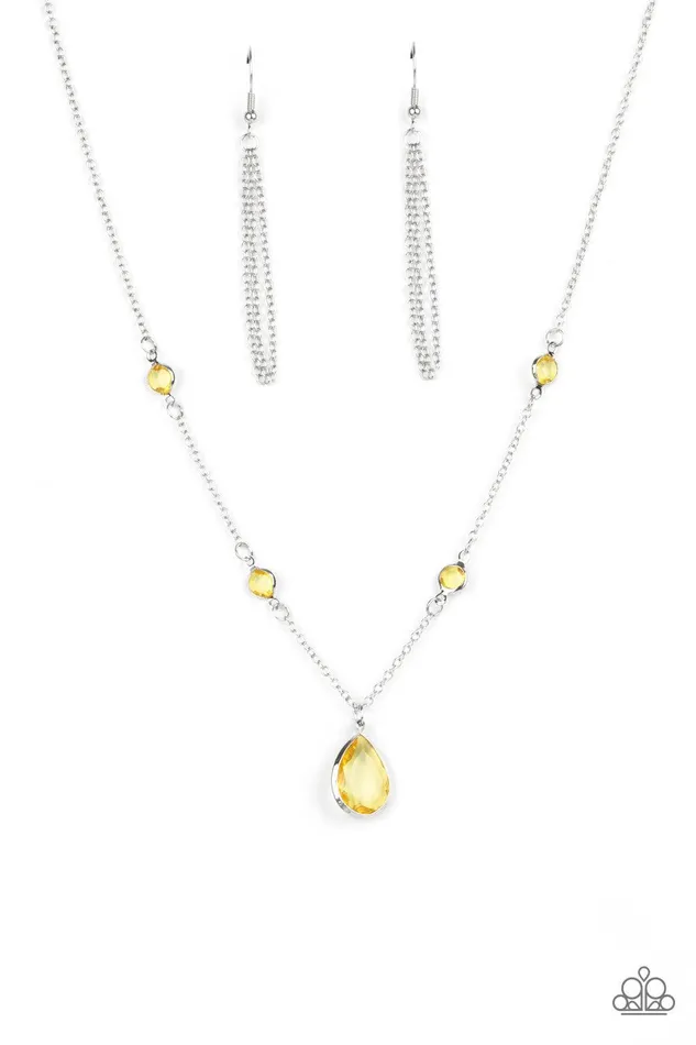 Romantic Rendezvous Yellow Necklace Jewelry by Bretta Paparazzi Accessories Necklaces