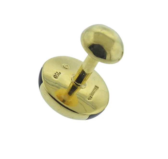 Tiffany Co Onyx Mother of Pearl Inlay Gold Cufflinks Tiffany Co Necklaces