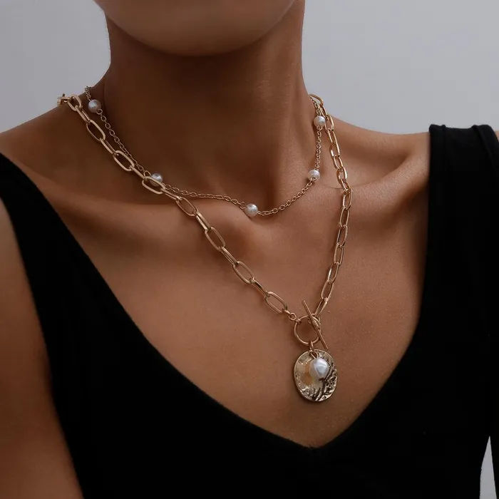 Vintage Pearl Coin Necklace UrbanVinta Necklaces