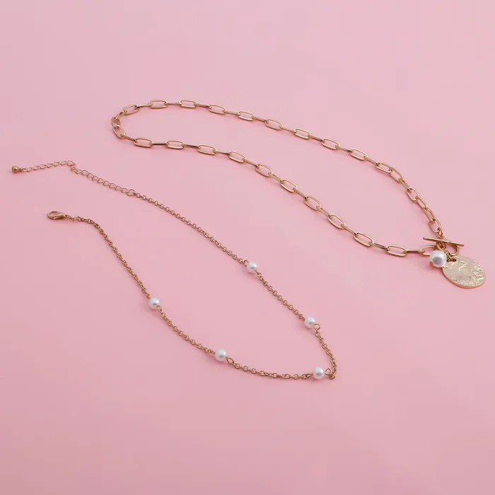 Vintage Pearl Coin Necklace UrbanVinta Necklaces Vintage Pearl Coin Necklace UrbanVinta Necklaces