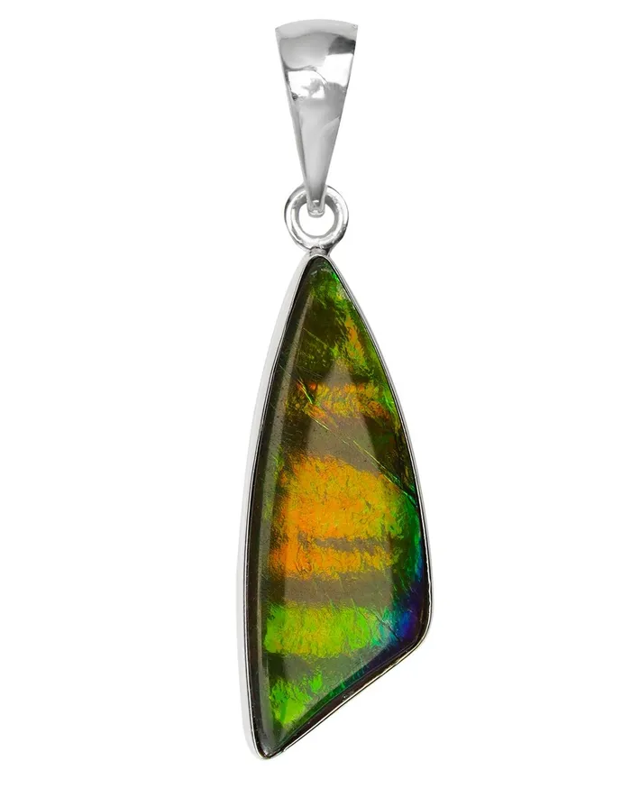 1150 Ct Ammolite 925 Sterling Silver Necklace Pendant Jewelry YoTreasure Necklaces