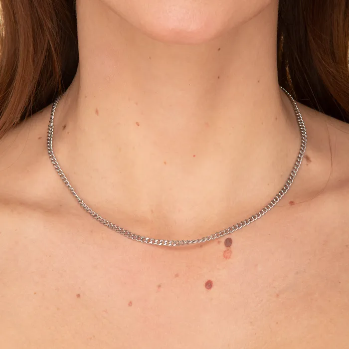 3mm Cuban Chain Necklace Camile Stone Necklaces