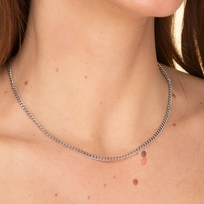 3mm Cuban Chain Necklace Camile Stone Necklaces