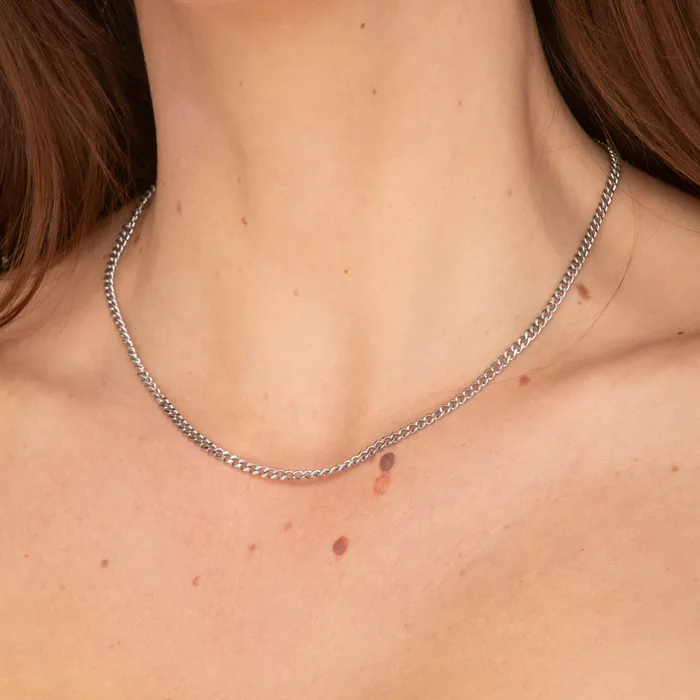 3mm Cuban Chain Necklace Camile Stone Necklaces