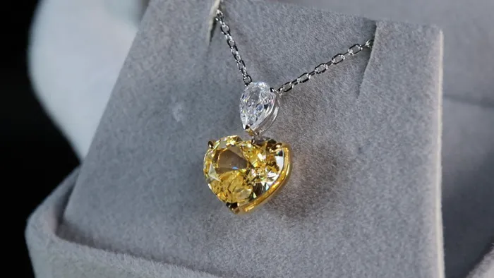 50ct Yellow Diamond Heart Pendant Yellow Heart Cut Diamond Pendant Lab Diamonds London Necklaces