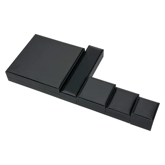 7 12 x 7 12 Deluxe Black Leatherette Silk Grain Necklace Jewelry Box JPIDisplay Necklaces 7 12 x 7 12 Deluxe Black Leatherette Silk Grain Necklace Jewelry Box JPIDisplay Necklaces