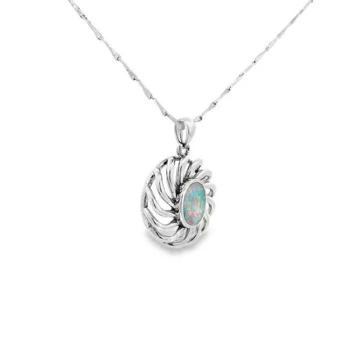 Australian Opal Cutters Australian Opal Doublet Pendant set in Sterling Silver Necklaces Australian Opal Cutters Australian Opal Doublet Pendant set in Sterling Silver Necklaces