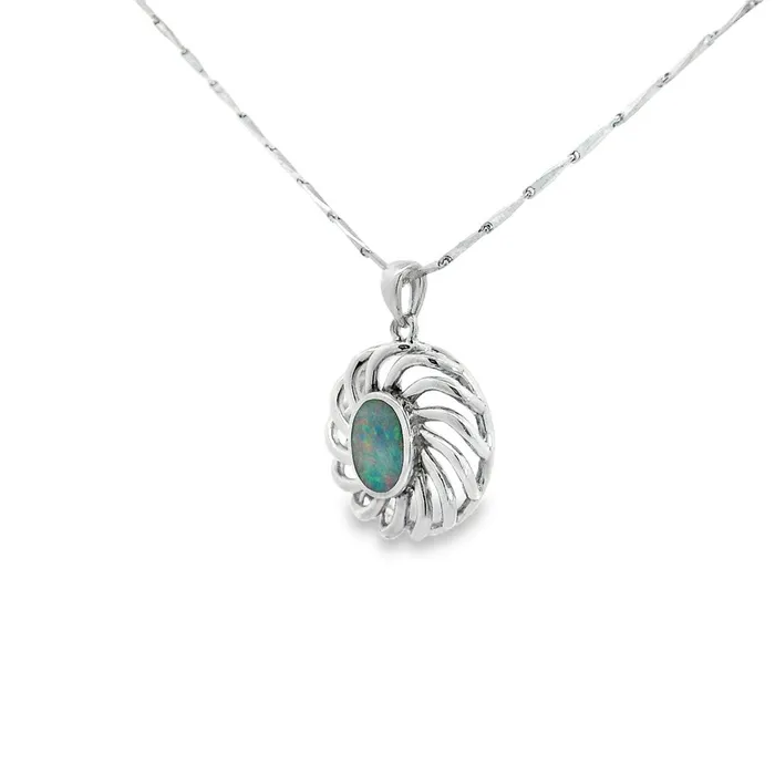 Australian Opal Cutters Australian Opal Doublet Pendant set in Sterling Silver Necklaces Australian Opal Cutters Australian Opal Doublet Pendant set in Sterling Silver Necklaces