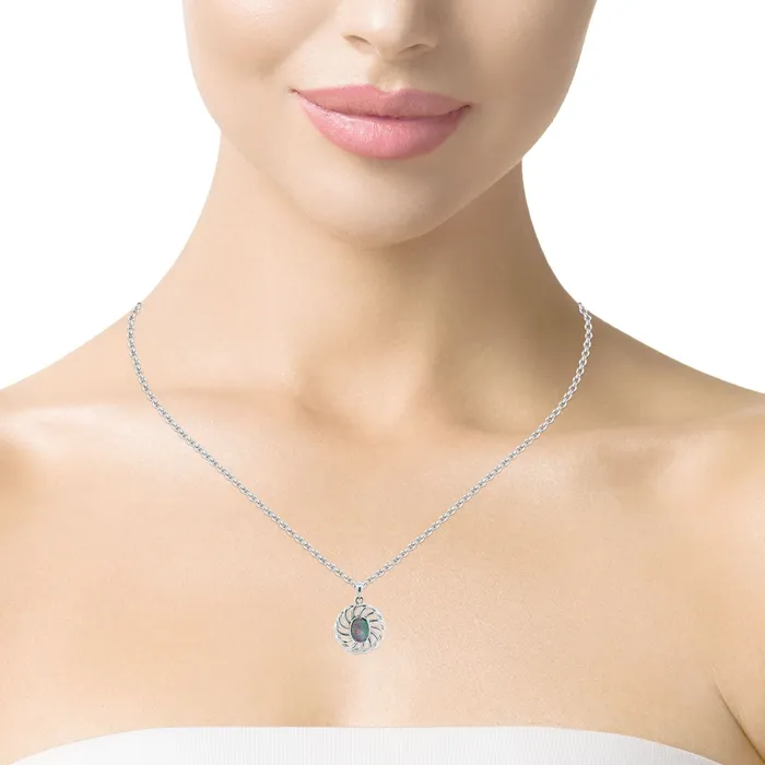 Australian Opal Cutters Australian Opal Doublet Pendant set in Sterling Silver Necklaces Australian Opal Cutters Australian Opal Doublet Pendant set in Sterling Silver Necklaces