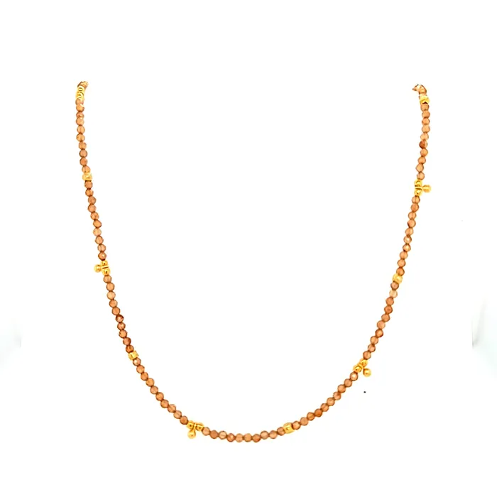 AVF Necklaces AVF Hessonite Garnet Beaded Necklace SI2790