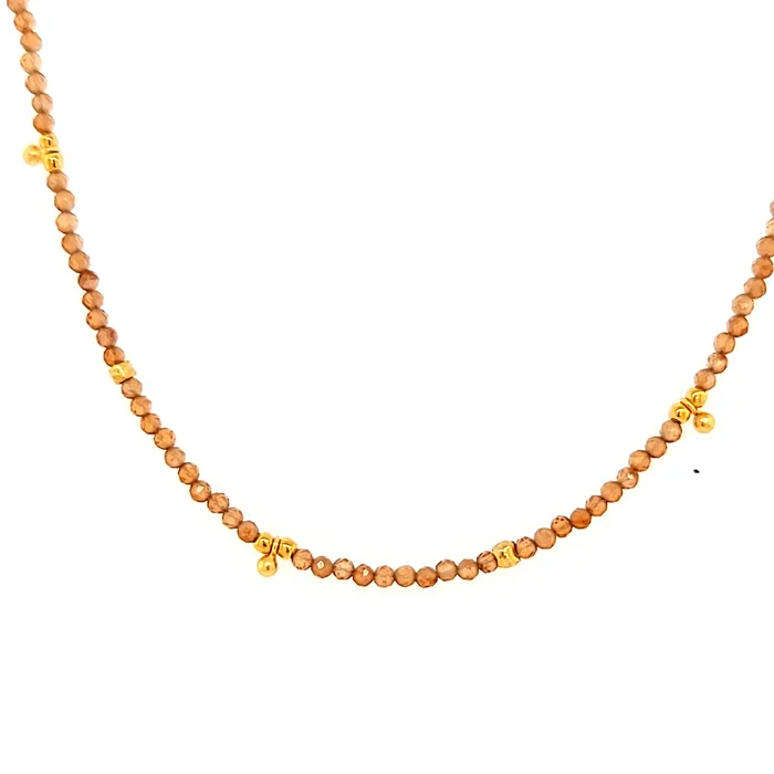 AVF Necklaces AVF Hessonite Garnet Beaded Necklace SI2790