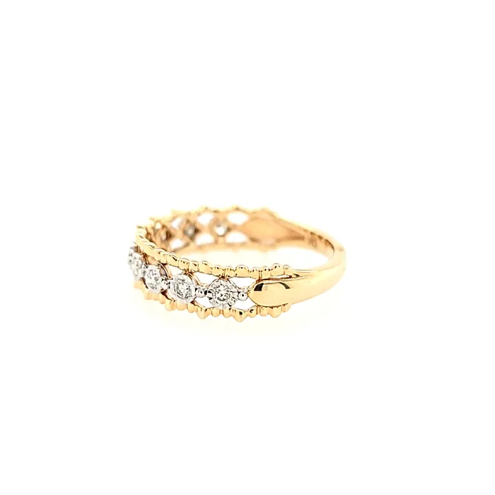 Bassali Rings 14k Yellow Gold Diamond Pod Negative Space Ring I7563
