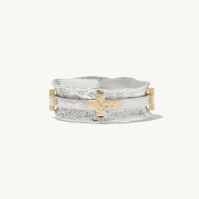 Bionda Cross Spinner Ring Ideaure Jewelry Rings