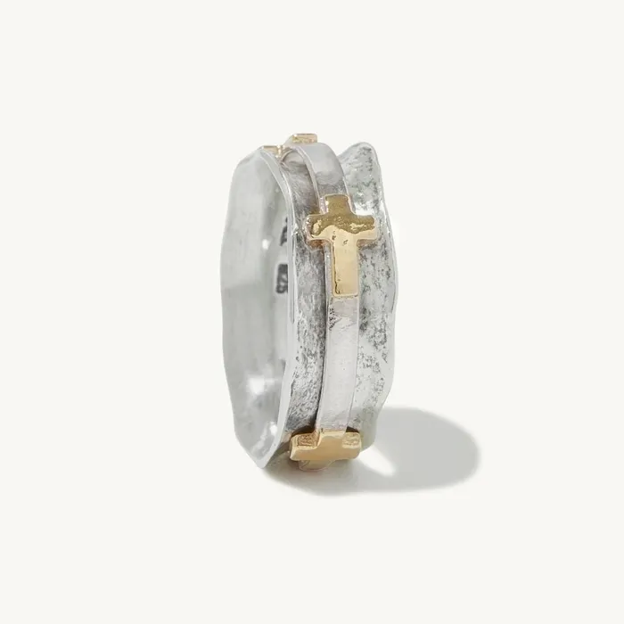 Bionda Cross Spinner Ring Ideaure Jewelry Rings