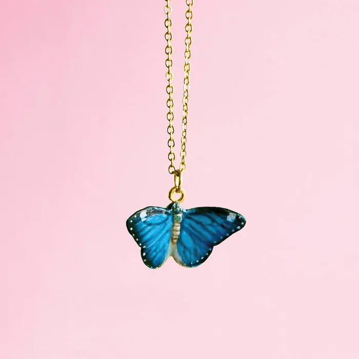 Blue Butterfly Necklace Camp Hollow Necklaces Blue Butterfly Necklace Camp Hollow Necklaces