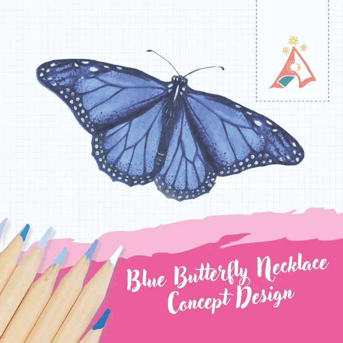 Blue Butterfly Necklace Camp Hollow Necklaces Blue Butterfly Necklace Camp Hollow Necklaces
