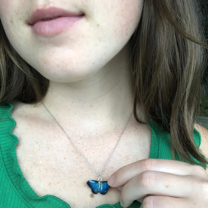 Blue Butterfly Necklace Camp Hollow Necklaces Blue Butterfly Necklace Camp Hollow Necklaces