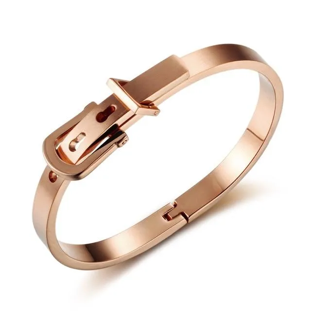 Bracelets customjewelryan Stainless Steel Bangle Bracelet for Women Rose Gold Color 3 Color Options Trendy Fashion Jewelry