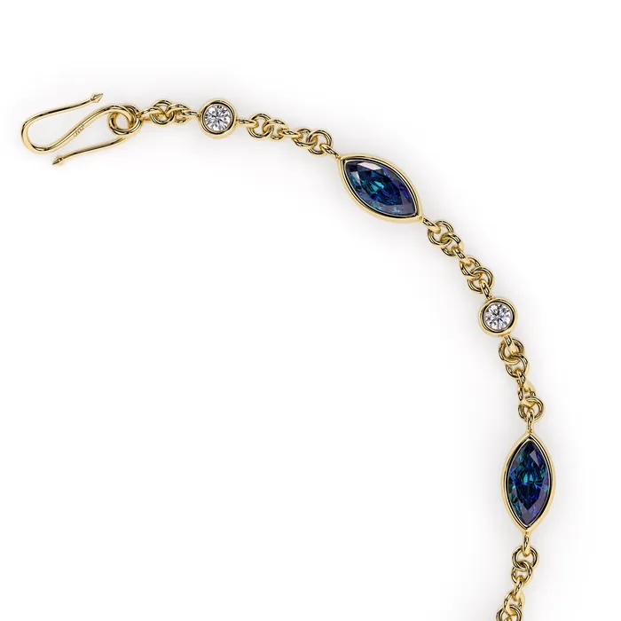 Bright Eyes 14K Yellow Gold Natural Alexandrite Bracelet Safiya Jewels Bracelets