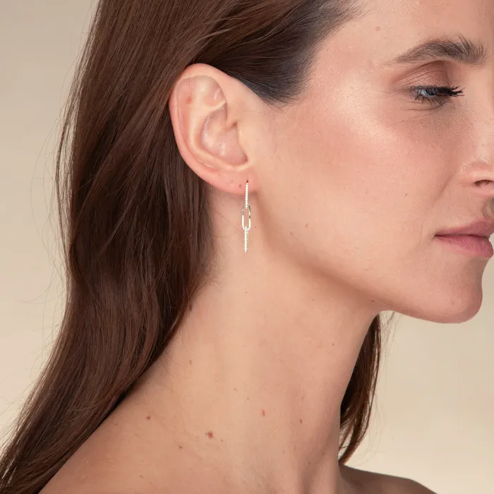 Camile Stone Earrings Paper Link Sapphire Earrings