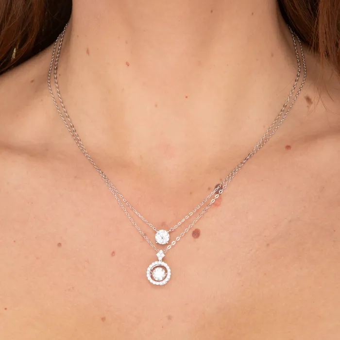 Camile Stone Necklaces Classic Bezel Pendant Moissanite Necklace 1 Carat