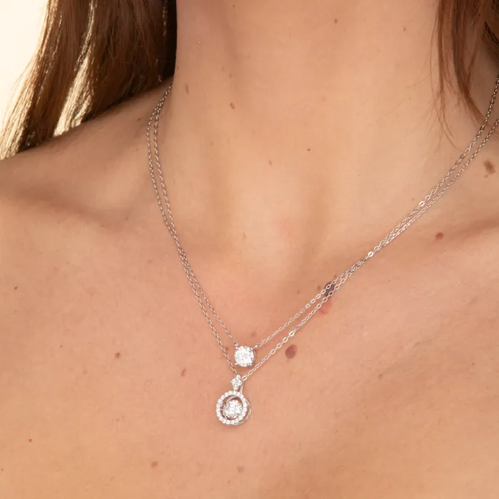 Camile Stone Necklaces Classic Bezel Pendant Moissanite Necklace 1 Carat
