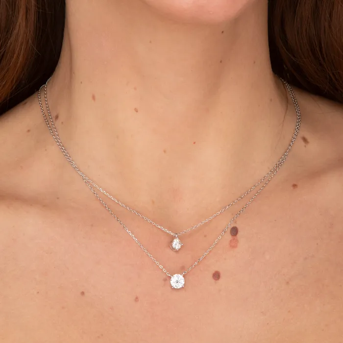 Camile Stone Necklaces Classic Bezel Pendant Moissanite Necklace 1 Carat
