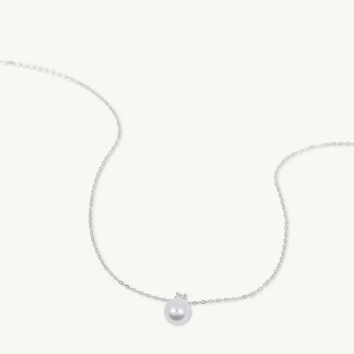 Camile Stone Pearl Solitaire Moissanite Necklace Necklaces