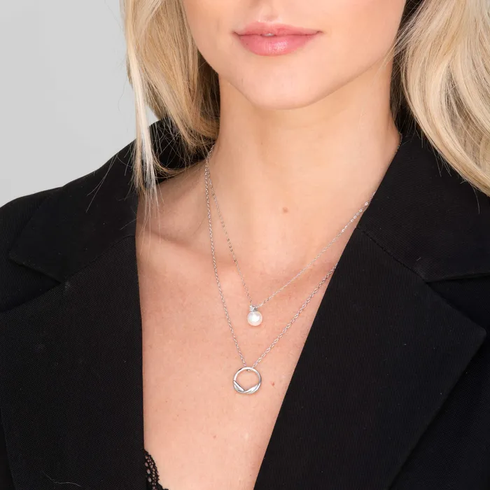 Camile Stone Pearl Solitaire Moissanite Necklace Necklaces