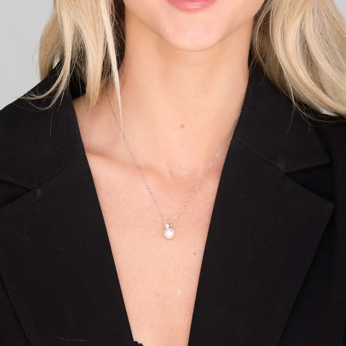 Camile Stone Pearl Solitaire Moissanite Necklace Necklaces