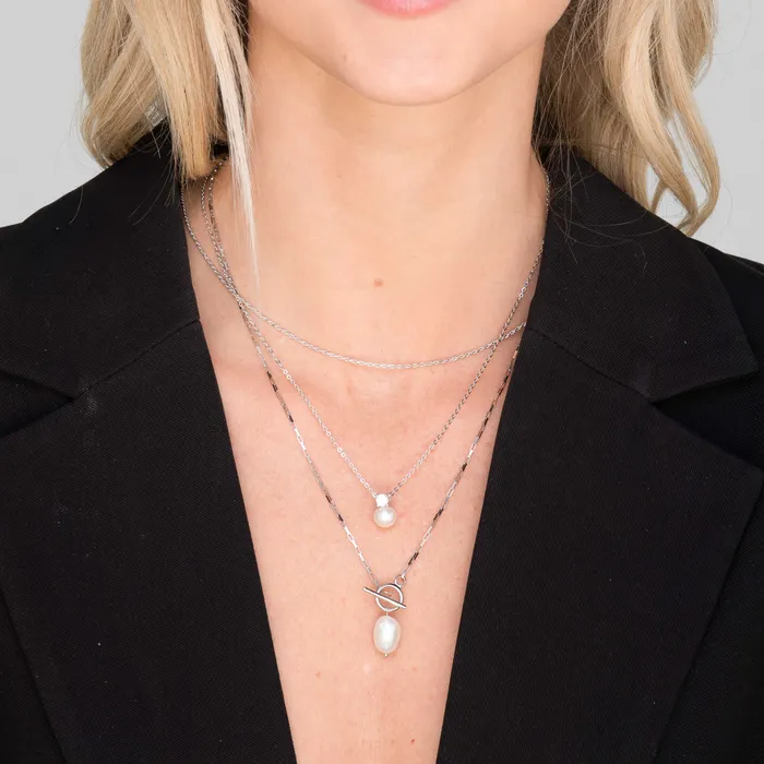 Camile Stone Pearl Solitaire Moissanite Necklace Necklaces