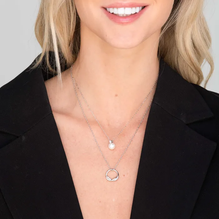 Camile Stone Pearl Solitaire Moissanite Necklace Necklaces