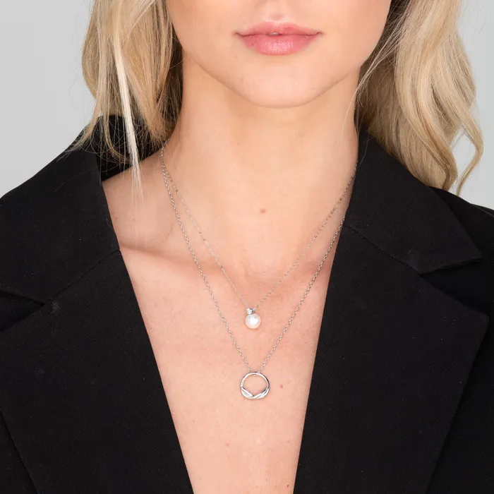 Camile Stone Pearl Solitaire Moissanite Necklace Necklaces