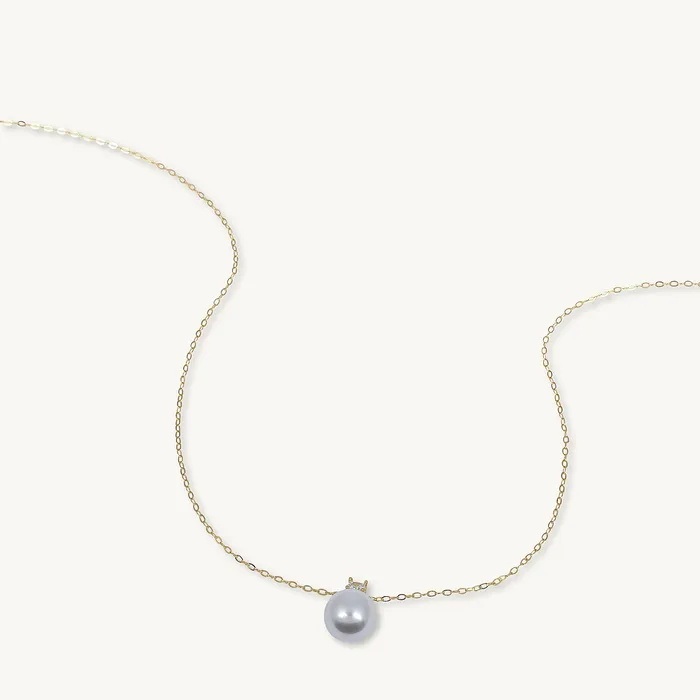 Camile Stone Pearl Solitaire Moissanite Necklace Necklaces