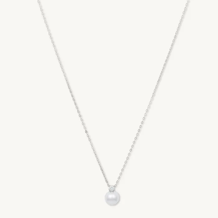 Camile Stone Pearl Solitaire Moissanite Necklace Necklaces