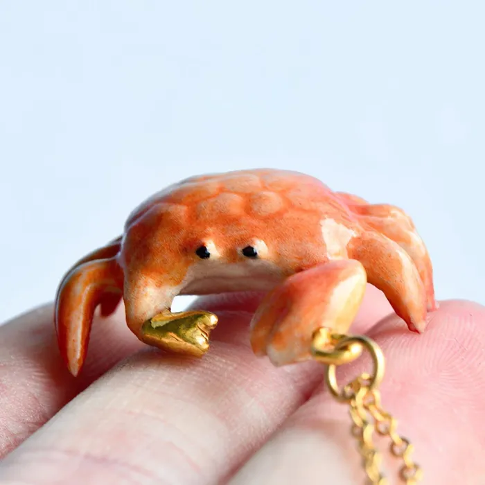 Camp Hollow Necklaces Crab Golden Grip Necklace