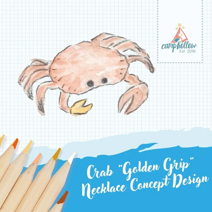 Camp Hollow Necklaces Crab Golden Grip Necklace Camp Hollow Necklaces Crab Golden Grip Necklace