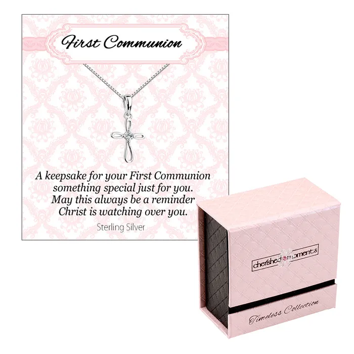 Cherished Moments Jewelry Necklaces Timeless Sterling Silver Infinity Cross Necklace First Communion Gift for Girls Cherished Moments Jewelry Necklaces Timeless Sterling Silver Infinity Cross Necklace First Communion Gift for Girls