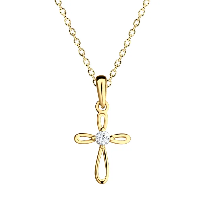 Cherished Moments Jewelry Necklaces Timeless Sterling Silver Infinity Cross Necklace First Communion Gift for Girls