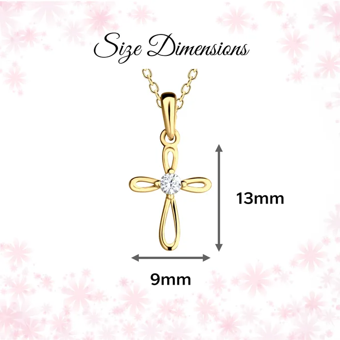 Cherished Moments Jewelry Necklaces Timeless Sterling Silver Infinity Cross Necklace First Communion Gift for Girls