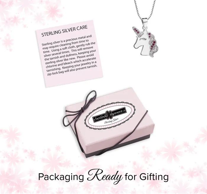 Cherished Moments Necklaces SALE Sterling Silver Girls Rainbow Unicorn Necklace