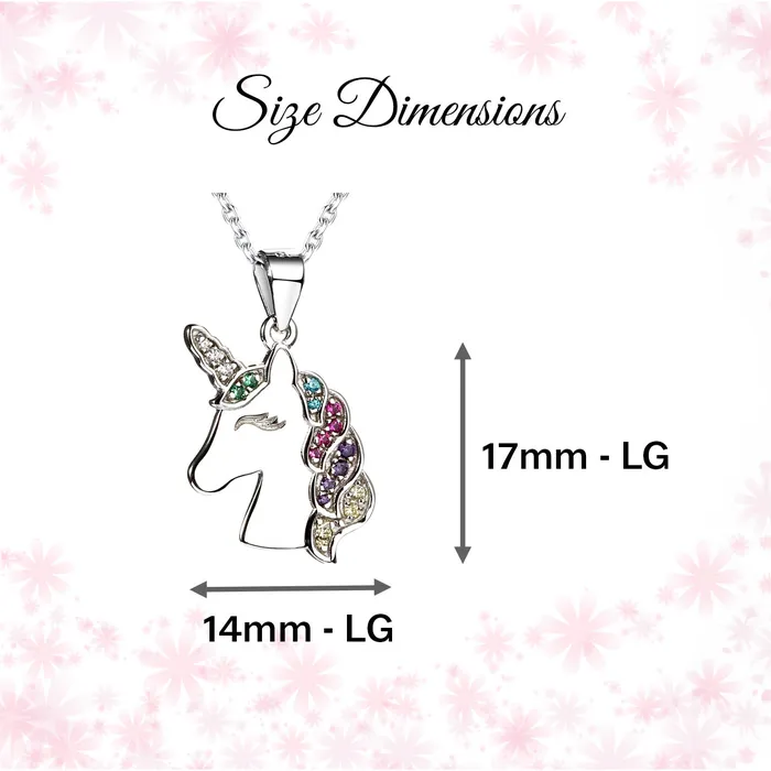 Cherished Moments Necklaces SALE Sterling Silver Girls Rainbow Unicorn Necklace