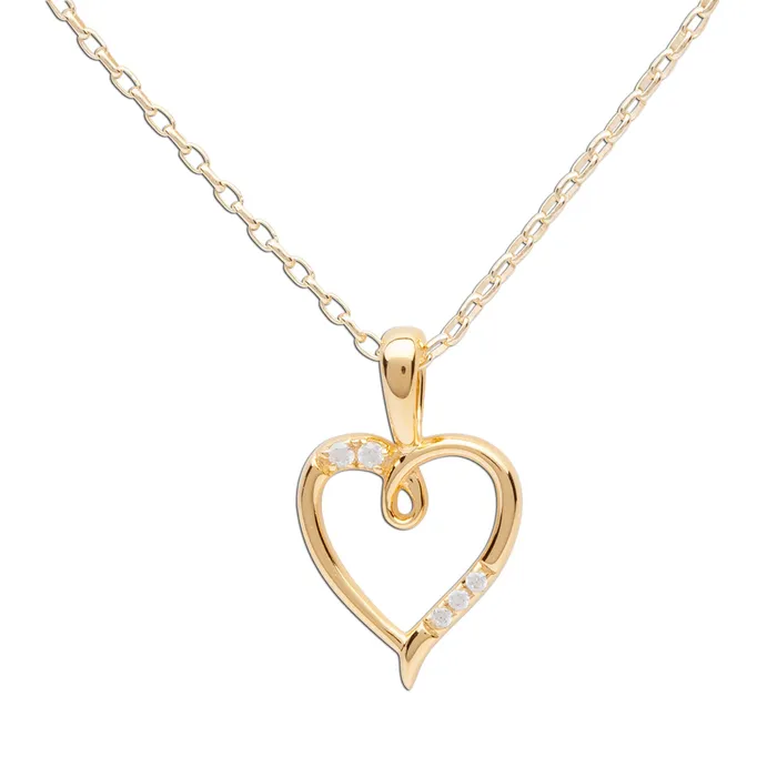 Childrens 14K Gold Plated Open Heart Necklace for Girls Cherished Moments Necklaces Childrens 14K Gold Plated Open Heart Necklace for Girls Cherished Moments Necklaces