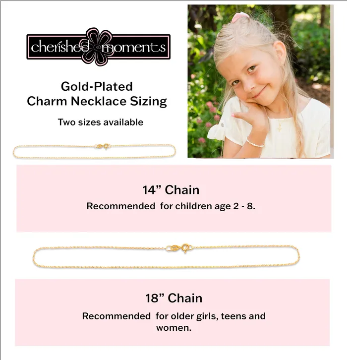 Childrens 14K Gold Plated Open Heart Necklace for Girls Cherished Moments Necklaces